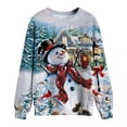 thumbnail image 4 of Sudaderas navideñas para mujer Cuello casual Manga larga Estampado gráfico Camisetas Pullover Tops Pompotops gfhjh10157, 4 of 6