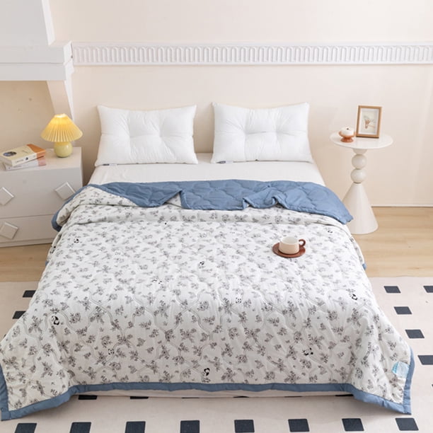 Manta de tiro con nueva impresión, edredón fresco de verano, lavable y agradable para la piel, edredón con aire acondicionado, edredón pequeño fresco de verano, edredón de algodón para dormitorio de e