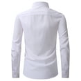 thumbnail image 4 of Hood Crew Men's Long Sleeve Dress Shirts with Pocket Button Down Shirts White L, 4 of 5