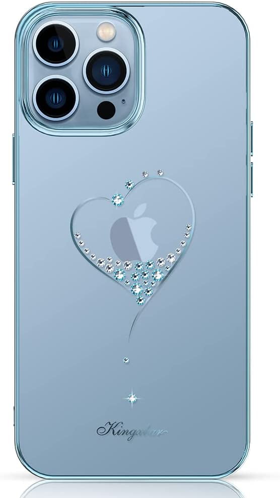 Luxury Heart Series Case Clear Gold Plated Protective Cover With Shiny Crystals From Austria Compatible With Apple Iphone 13 Pro Max 6 7 Inch Transparent Thin Skin Phone Covers Blue Walmart Com