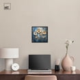 thumbnail image 3 of Golden Flora on Azure Canvas Elegant Floral Art by Art Remedy, Black Frame, 12" x 12", 3 of 7