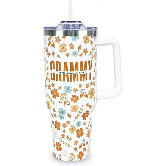 Grammy Tumbler 40 Oz, Birthday Gift Christmas Mothers Day Gifts for Grammy, Grammy Cup Coffee Mug Stainless Steel 40 Oz Tumbler with Handle and Straw
