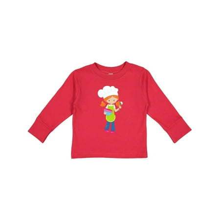 

Inktastic Baking Girl Girl With Orange Hair And Ponytails Gift Toddler Toddler Girl Long Sleeve T-Shirt