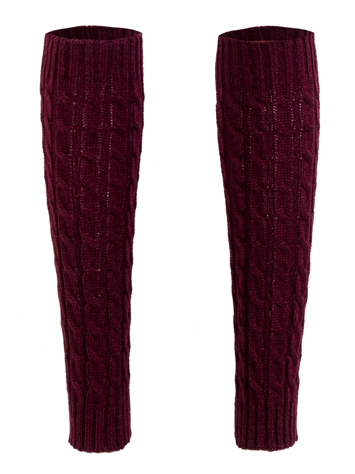 Gupgi Women Winter Knit Crochet High Knee Leg Warmers Boot Socks