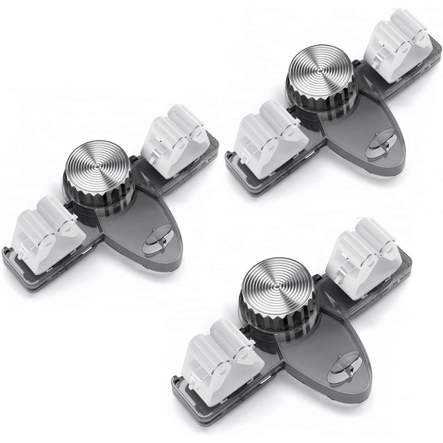 BRIFEEL - Soporte de escoba multifuncional para montaje en pared, sin perforaciones, organizr antideslizante para escobas, soporte de pared para baño, cocina, lavadero, cochera (gris, 3 piezas)