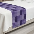 thumbnail image 2 of Abstract Bed Runner, Plaid Print Stripe Details a Monochrome Layout, Decorative Accent Bedding Scarf for Hotels Homes and Guestrooms, King, Purple Quartz, by Ambesonne, 2 of 2