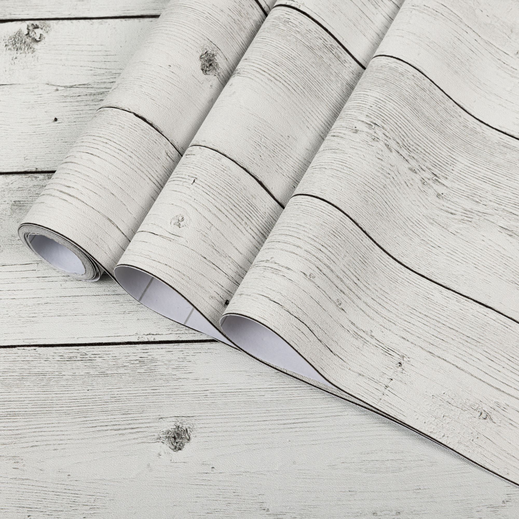 (4 pack) UMIGGEE Wood Peel and Stick Wallpaper White Vintage Self-Adhesive Removable Wood Contact Paper 17.7-in x 118-in for Home Decoration Wall Covering Old Furniture Renovation