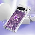 thumbnail image 4 of for Google Pixel 8 Pro Luxury Glitter Case for Women Girls, Sparkle Flowing Clear Quicksand Soft TPU Liquid Case Cover with Bling Diamond Ring for Pixel 8 Pro -Purple, 4 of 13