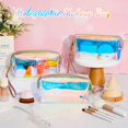 thumbnail image 4 of Bolsas de maquillaje Dunzy holográficas transparentes con cremallera, 8 unidades, 4 of 7
