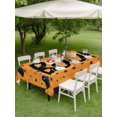 thumbnail image 3 of Outdoor Tablecloth with Umbrella Hole and Zipper, Orange BOO Halloween Rectangle Table Cloth 52x70 Inch Waterproof Tablecloth, Cute Ghost Spooky Star Moon Dots Picnic Table Cover for Patio Camping, 3 of 7