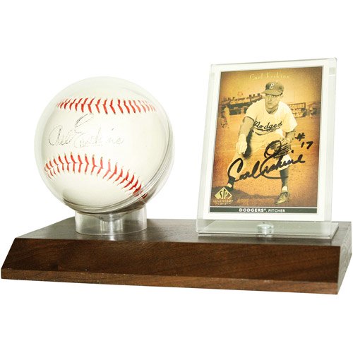 BCW Supplies Woodbase Baseball and Card Holder (Real Walnut) Walmart