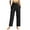 A-Black3, variant on Yuanlong Womens Pants Solid Color Elastic High Waist Straight Tube Capris Pant Work Casual Bottom Smooth Stretchy Trouser