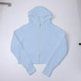 thumbnail image 3 of Ydsxlp Zip Up Hoodie Jackets for Women Womens Zip Up Hoodie Cropped Sweatshirts Thumb Hole Jackets Womens Hoodies Fall Outfits Blue 1 XL, 3 of 8