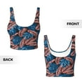 thumbnail image 5 of Xecao Tropical Leaves for Sports Bra with Removable Pads, Crop Tank Top Design, Women's Longline Sports Bra - Non-Wired - Large, 5 of 9
