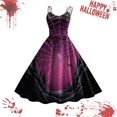 thumbnail image 2 of Women Vintage Halloween Print Sleeveless 1950s Evening Swing Party Prom Dress, 2 of 3