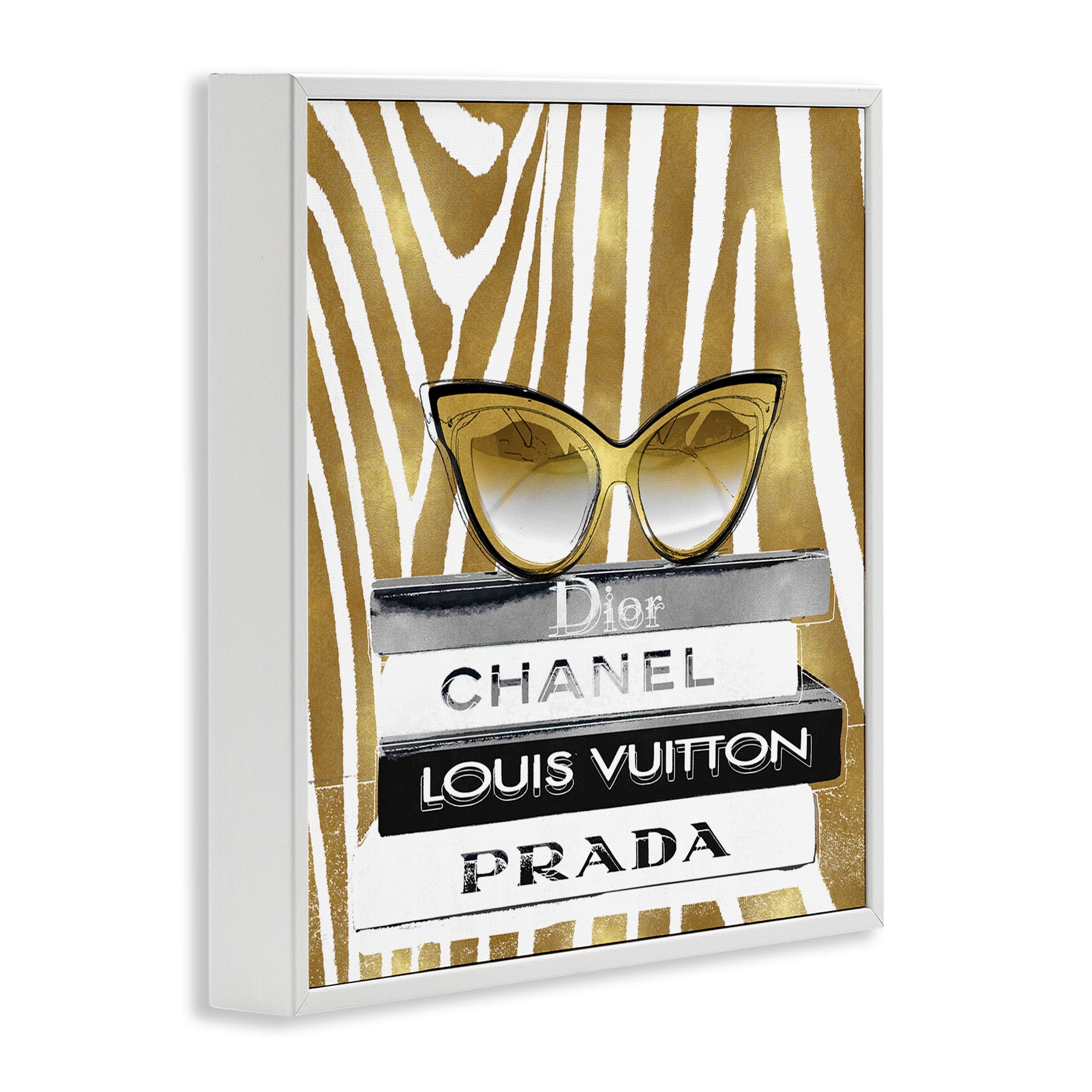 Stupell Industries Zebra Stripes Fashion Books Beauty & Fashion Painting White Framed Art Print Wall Art, 17 x 17