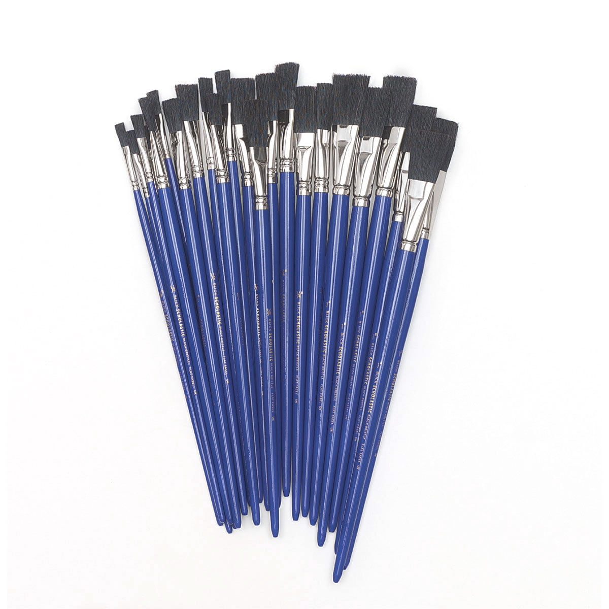Blick Scholastic Black Bristle Brushes - Easel, Long Handle, Classpack of 24