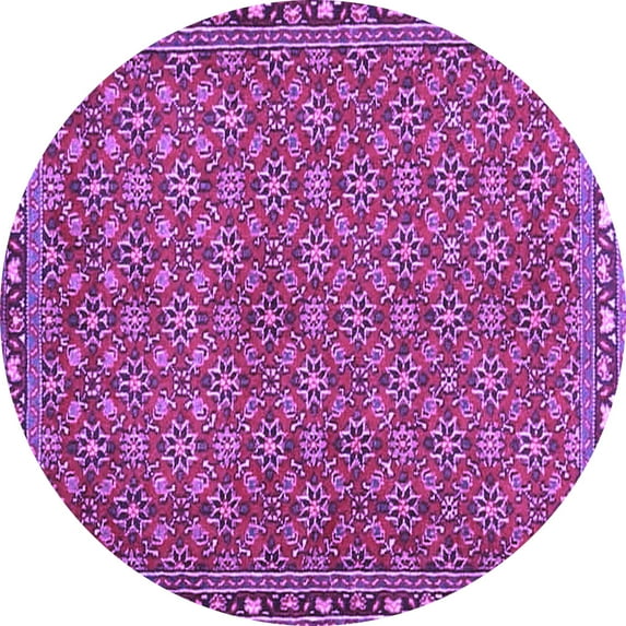 Ahgly Company Indoor Round Abstract Purple Contemporary Area Rugs, 8' Round