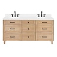 thumbnail image 6 of ARIEL Monroe 72 Inch Double Oval Sink Bathroom Vanity With Carrara White Quartz Countertop 1.5 Inch Edge In Oak, 6 of 8
