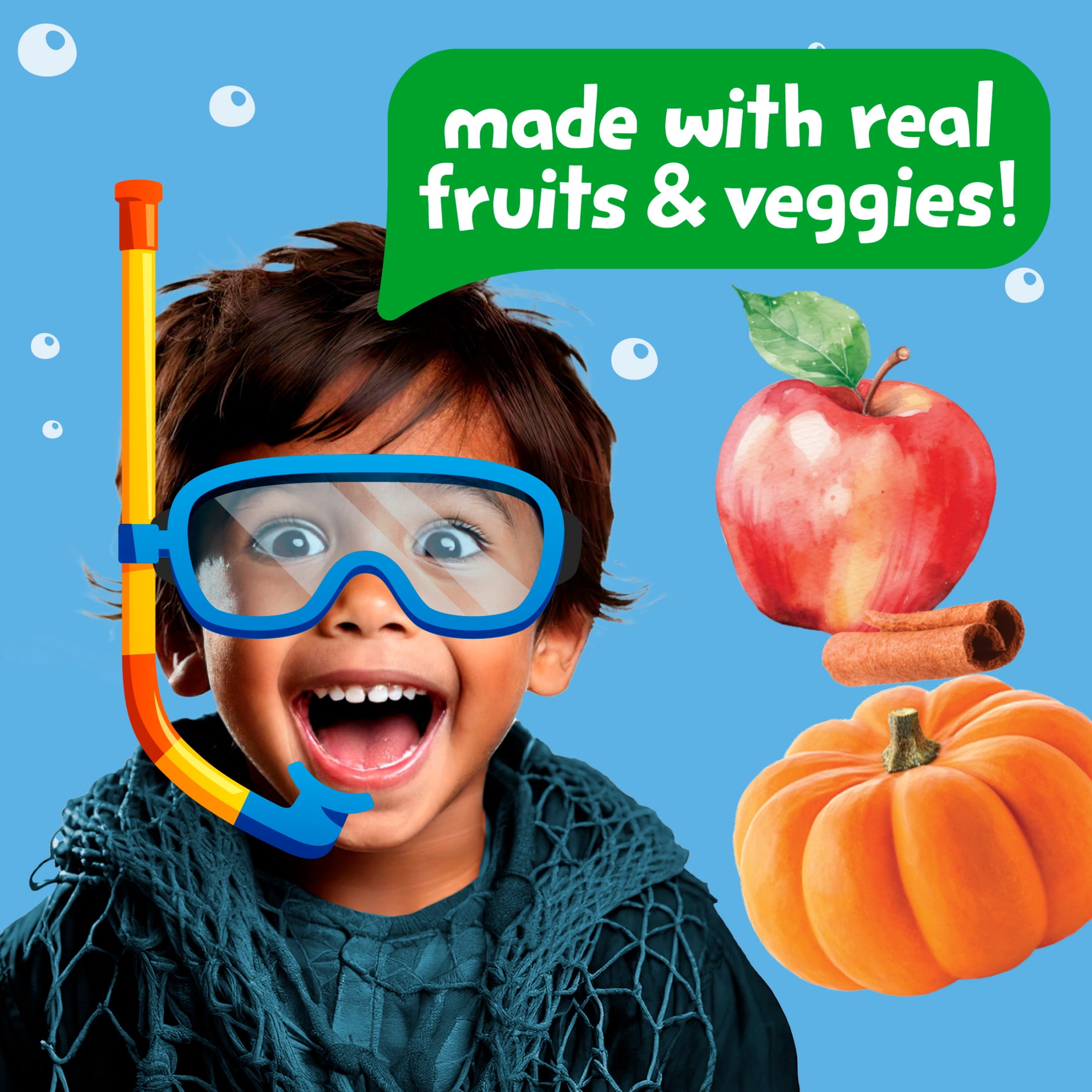 Gerber Get'ems Pumpkin, Apple & Cinnamon Cookies, Kid Snacks Made with Real Veggies & Fruits, 5 oz Bag