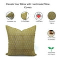 thumbnail image 4 of Fabdivine Thick Linen Hand Block Print Decorative Throw Pillow Cover , 14"X36", Yellow, 4 of 5