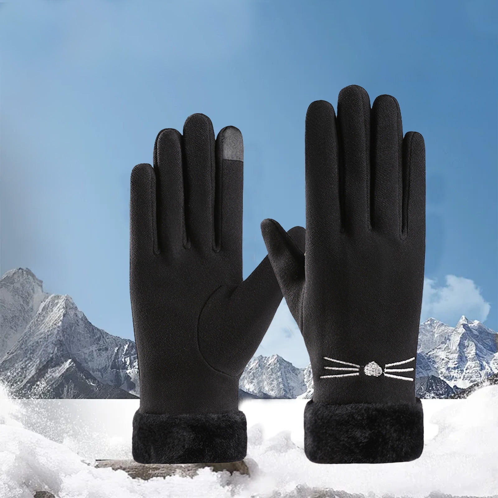 Gants D'hiver Chauds Et Imperméables - Homme Et Femme - Écran Tactile 3 Doigts - Pour Ski, Moto, Vélo - 3