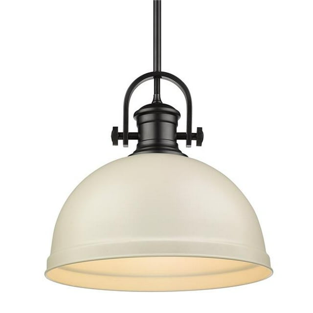 Golden Lighting 3120-L BLK-PR Primed 14 in. Large Pendant with Primed Shade, Black