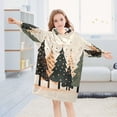 thumbnail image 5 of FORMRS Wearable Blanket Hoodie with Sleeves for Kids Cozy Flannel Sweatshirt, Beige Christmas Trees, 5 of 7