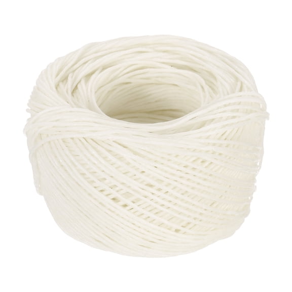 Uxcell 200ft Beeswax Candle Wick, 8mm Well Coated with Natural Beeswax, White 1.2mm