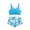 Sky Blue, variant on Ruffle Butts Girls Swimsuits Ruched Side Bikini Sets Drawstring Bottoms Girls Tankini Swimsuit 3-Piece Color Block Girls Bathing Suit size 12