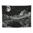 thumbnail image 5 of ONETECH Black and White Tapestry Starry Night Mountain Tapestries for Bedroom Aesthetic Moon and Stars Tapastry's Wall Hanging Dark Nature Forest Wall Tapestry for Living Room Dorm, 5 of 6