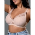 thumbnail image 5 of LJVOGUES Women's Lace Sheer Bras Plus Size Full Coverage Sexy Plunge Underwire Bra for Heavy Breast, 5 of 10
