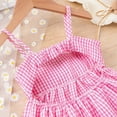 thumbnail image 6 of mgoYE Toddler Girl Dress Summer Clothes Linen Sleeveless Bow Dresses Plaid Dresses Casual Sundress 2-7T(Hot Pink,5-6 Years), 6 of 9