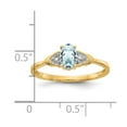 thumbnail image 3 of Solid 14k Yellow Gold Diamond and Aquamarine Blue March Gemstone Engagement Ring Size 7 (.01 cttw.), 3 of 6