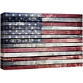 thumbnail image 3 of PixonSign Canvas Print Wall Art Vintage Industrial Faded American Flag Cultural Shapes Wood Panels Modern Art Farmhouse/Country Relax/Calm Ultra for Living Room, Bedroom, Office - 32"x48", 3 of 5