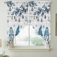 thumbnail image 2 of Blue Gnomes Christmas Swag Valances for Windows, Kitchen Window Curtains Over Sink, Xmas Ball Snowflake Gifts Botanical Wooden Window Treatment Curtains for Living Room/Bedroom 2 Panel Sets 36"x45", 2 of 8