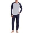 thumbnail image 1 of GDREDA Men's Home Clothes Mens Soft Home Solid Color Shirt Pants Pajama Set Home Service Two Piece Set Men's Pajama & Loungewear Navy,S, 1 of 4
