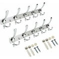 thumbnail image 1 of Stainless Steel Wall Coat Rack, Silver Coat Hooks Wall Hook (15 Hooks, 2 Packs), 1 of 5