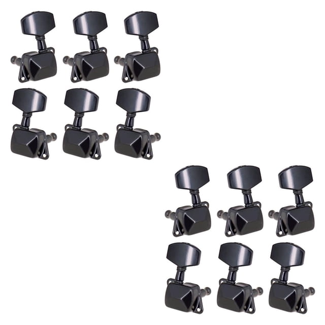 Inteprter 6 piezas clavijas de afinación botón de sintonizador negro mango de ajuste instrumento de música piezas de guitarras para reemplazar el tipo 1 Type1 NO1 Inteprter CBP230286
