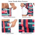 thumbnail image 5 of FORMRS Mens Swim Trunks Mesh Liner Quick Dry Casual Beach Board Shorts with Pockets, Sizes S-2XL, Navy Blue Stripes, 5 of 9