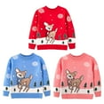 thumbnail image 2 of Toddler Baby Girl Boy Christmas Sweater Cartoon Pullover Sweatshirt Coat Long Sleeve Warm Jacket Outwear Xmas Clothes, 2 of 3