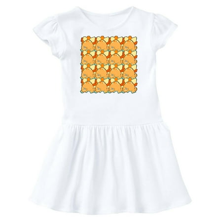 

Inktastic Stegosaurus Orange Dinosaur Pattern Autism Affected Gift Toddler Girl Dress