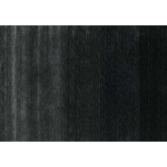 Ahgly Company Indoor Rectangle Contemporary Black Abstract Area Rugs, 8' x 12'