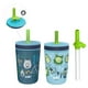 thumbnail image 1 of Zak Designs Juego de vasos Kelso para acampar y acampar, tapa roscada a prueba de fugas con pajita, paquete para niños incluye vasos de plástico y acero inoxidable con sorbo adicional, juego de 3 piez, 1 of 5