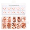 thumbnail image 1 of 200pcs Copper Sealing Washers Assortment Washers Flat Rings Set Oil Sealing Gaskets, 1 of 6