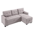 thumbnail image 5 of Pemberly Row Linen Reversible Sleeper Sectional in Light Gray, 5 of 11