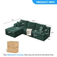 thumbnail image 2 of Puremind 106" L-Shaped Sectional Sofa with Left Facing Chaise, Corduroy Comfy Cloud Couch, Sectional Couch with Deep Seat for Living Room/Apartment, Green, 2 of 8