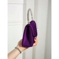 thumbnail image 4 of RUMANLAND Women's Purple Velvet Evening Clutch Purse Rhinestone Handle Crystal Tassel Party Handbag, 4 of 6