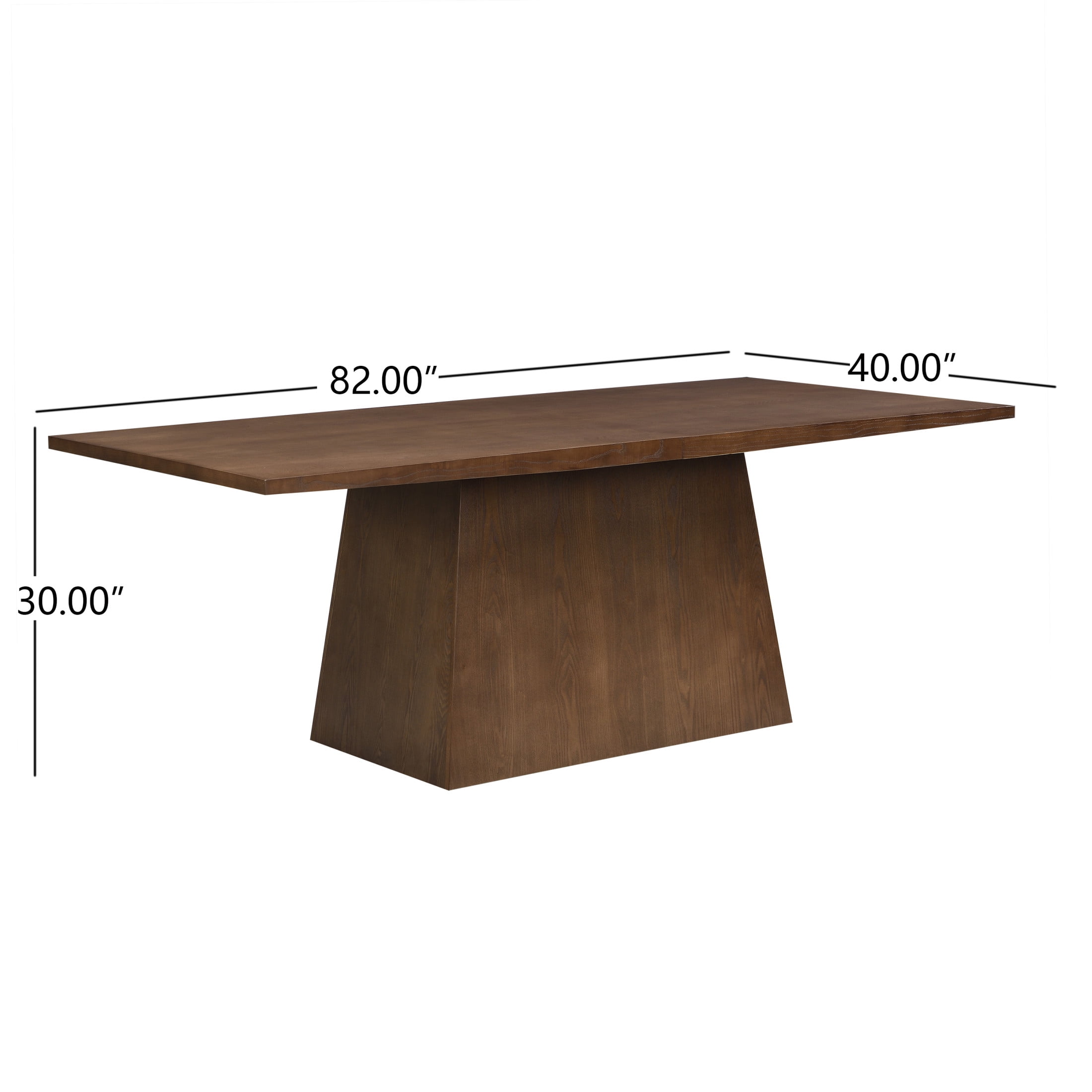 Christopher Knight Home 82" Pedestal Dining Table, Rectangular Seats 6-8, Solid Wood & MDF, Walnut