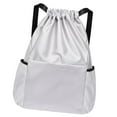 thumbnail image 3 of Mochila con cordón de almacenamiento ligero para mujeres y hombres, mochila informal para el trabajo y senderismo Gris, 3 of 8